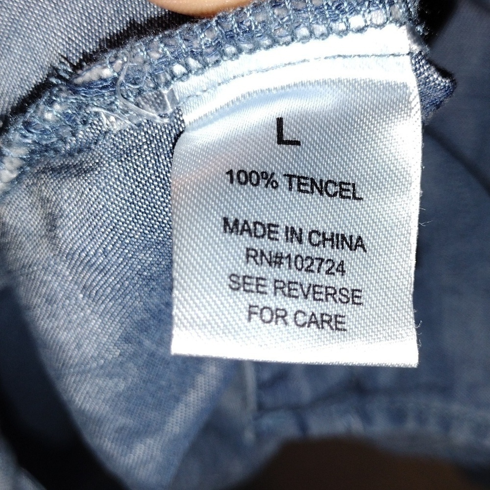 Hester & Orchard 100% Tencel Chambray Button Down Shirt L - Picture 5 of 6
